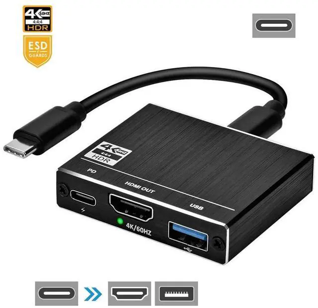 Main image of USB-C Digital AV Multiport Adapter MacBook HDMI Adapter with 4K@60Hz HDMI Output Port, USB 3.0 Port and USB-C Charging Port Compatible with MacBook Pro MacBook Air iPad Pro and More USB C Devices