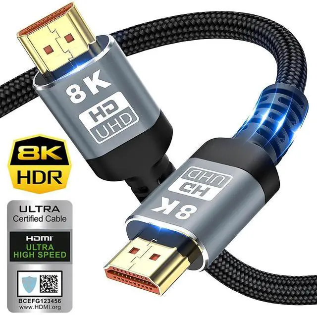 Main image of WRIARICH 8K HDMI 2.1 Cable 16.4FT, 48Gbps Ultra HD Lead High Speed Cord Connector, Supports 8K@60HZ, 4K@120Hz, eARC HDR10, HDCP 2.2/2.3 Dolby, VRR, Compatible with Fire TV/Roku TV/PS5/Xbox X/Switch