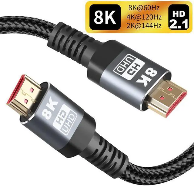 Main image of WRIARICH 8K HDMI 2.1 Cable 16.4FT,48Gbps Ultra High Speed Black Braided HDMI Cord - Get 4k @ 120Hz On PS5 - Supports 8k @ 60Hz, HDR, eArc, Dolby Vision, & More