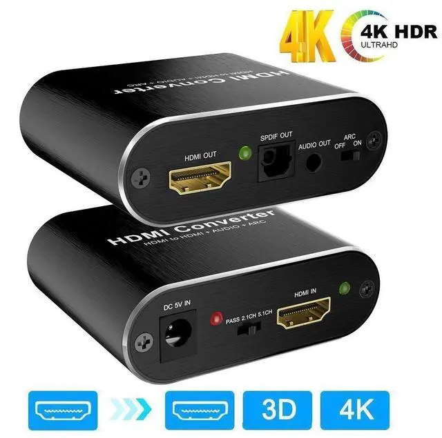 Main image of WRIARICH 4K@60Hz HDMI 2.0 Audio Extractor HDMI-ARC Converter SPDIF + 3.5MM Output 18Gbps, HDCP 2.2, 1080P@120Hz, 1080P@144Hz, Compatible with 5.1 ARC Dolby_Digital/DTS CEC HDR10,(OZV8)