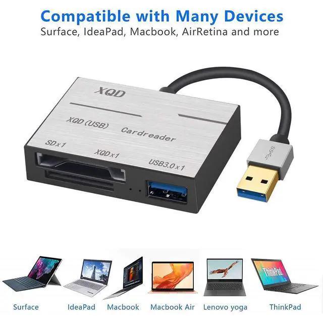 Main image of USB 3.0 XQD SD Card Reader with USB3.0 Port 500MB/s High Speed USB3.0 HUB Camera Kit Adapter For Sony M/G Series For Sony G/M Series Lexar 2933x/1400x USB Mark XQD Card, Support Windows/Mac OS