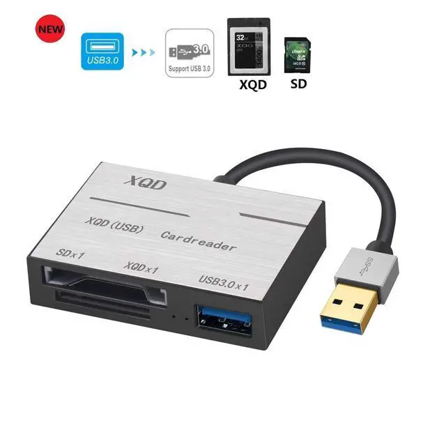Main image of WRIARICH XQD Card Reader USB3.0, USB3.0 Card Adapter with USB3.0 Read 2 Cards Simultaneously XQD/SD Memory XQD Card Reader for Sony M/G Series, Lexar USB Mark Card 2933x/1400x
