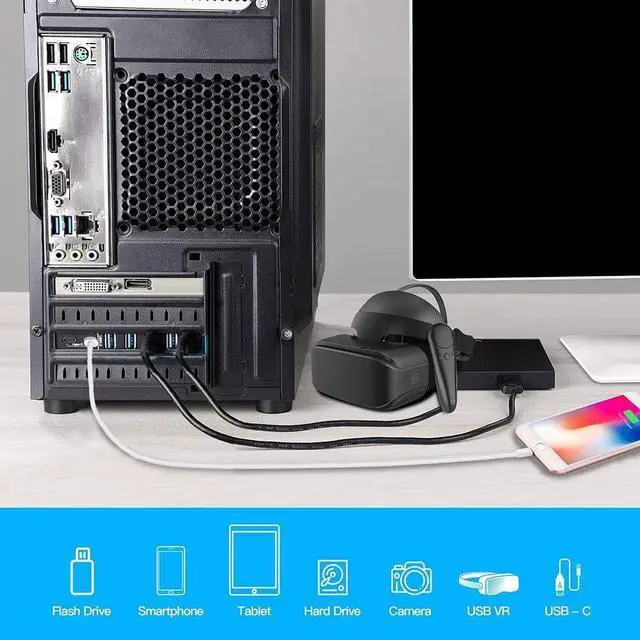 Alt view image 6 of 7 - WRIARICH 7 Port PCIE Expansion Card, 7 Ports USB 3.0 5Gbps High Speed Transmission Stable Power USB 3.0 Front Expansion Card, 7 External USB3.0 Ports (2X USB C - 5X USB A)