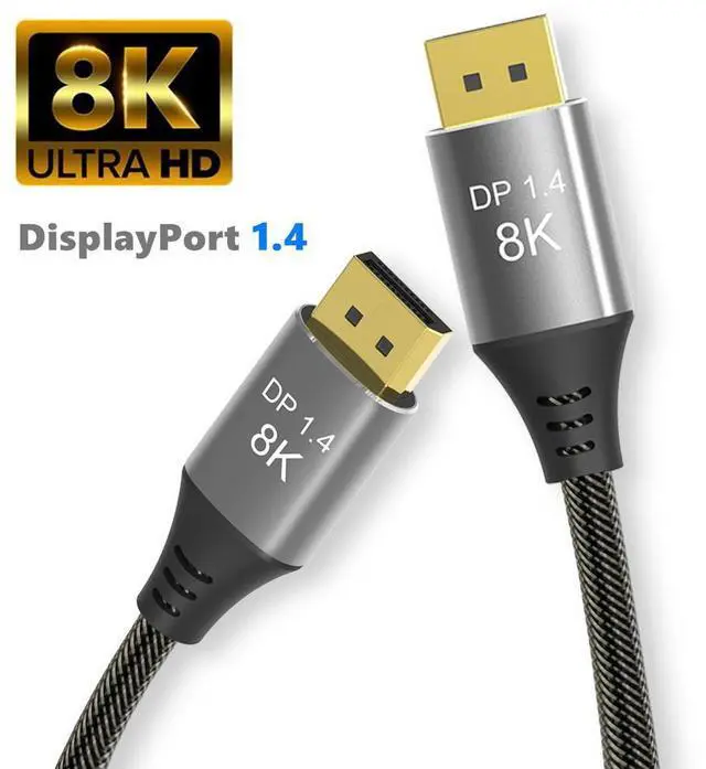 Main image of WRIARICH DP1.4 Cable, 8K DisplayPort Cable 16.4FT (8K@60Hz, 4K@144Hz, 1080P@240Hz) Ultra DP2DP Braided Cord, HBR3 Support 32.4Gbps, Compatible for Gaming Laptop TV PC Computer Monitor