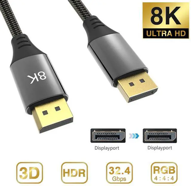 Main image of WRIARICH 8K DisplayPort 1.4 Cable - 16.4Feet | 32.4Gbps, 8K Resolution, Support 32.4Gbps, HDR, HDCP 2.2, FreeSync G-Sync, Braided Display Port for Gaming Monitor, Graphics, PC, and more