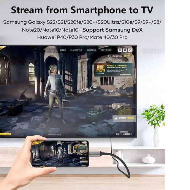 Alt view image 7 of 7 - WRIARICH 8K USB-C to Displayport Cable 10 FT,USB Type C to DP 1.4 Adapter Cable 32.4Gbps Alt Mode Video Adapter Support 8K@60Hz 4K@144Hz