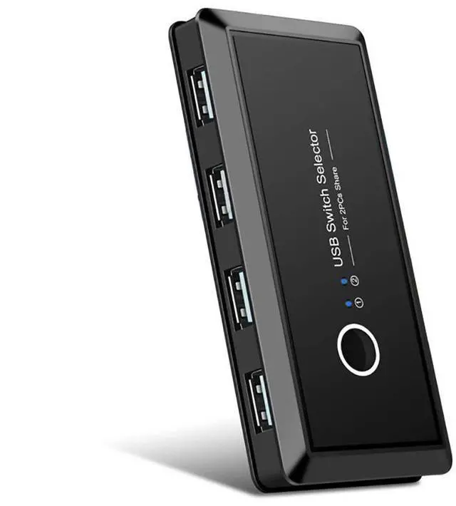 Main image of WRIARICH T05 USB Switcher USB 2.0 KVM Switch Box 2 Port PCs Sharing 4 Devices for Keyboard Mouse Printer Monitor Switch Selector