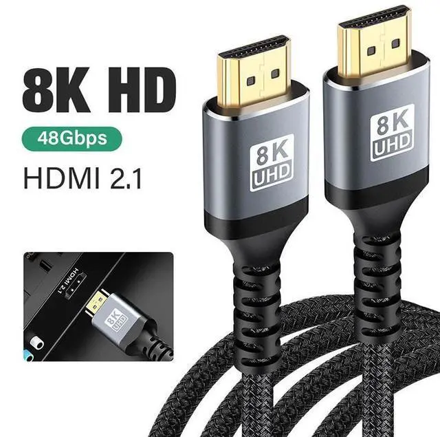 Main image of WRIARICH 8K HDMI 2.1 Cable 16.4FT, Male HDMI to Male HDMI High Speed Cord, Supports 48Gbps High Speed 3D 8K60 4K120 144Hz, eARC HDR10, HDCP 2.2/2.3 Dolby, VRR,for Fire TV/Roku TV/PS5/Xbox X/Switch