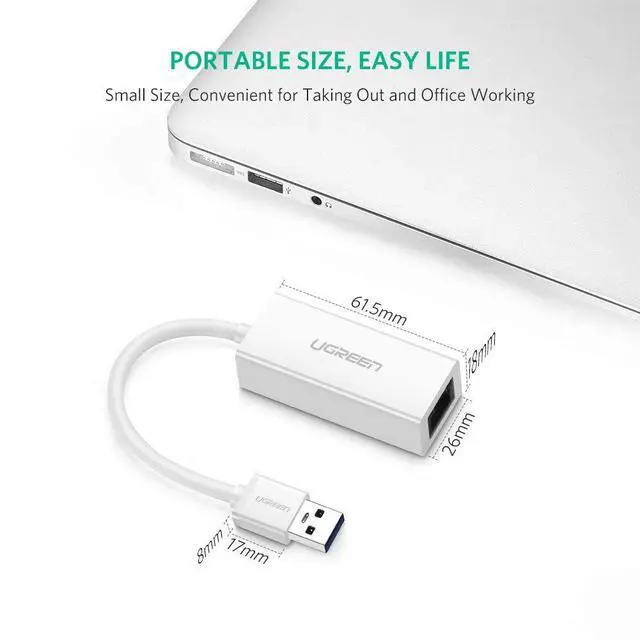 Alt view image 5 of 7 - WRIARICH USB 3.0 to 10/100/1000 Mbps Ethernet Gigabit RJ45 Ethernet LAN Network Adapter Supports Nintendo Switch for windows /VISTA/WIN7/win8/win8.1/Mac /IOS/ANDROID-White