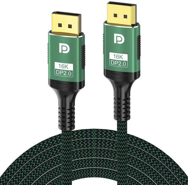 Main image of WRIARICH Braided DP Cable 2.0, Support 16K@60Hz,8K@120Hz, 4K@240Hz (DisplayPort 2.0 Cable) with FreeSync, G-SYNC and HDR for Gaming Monitor, PC, RTX 3080/3090, RX 6800/6900 and More-10ft