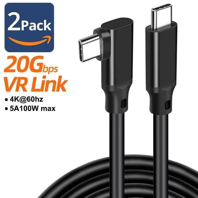 Main image of WRIARICH Elbow 4K 60Hz HDR Video USB 3.2 Gen 2X2 USB C Cable 20Gbps 5A/100W Fast Charge Compatible with MacBook Pro 2022/Samsung Galaxy S22/Z Fold/Z Flip/Switch, etc (10ft , 2 Pack)