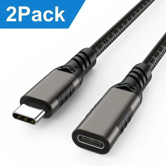 Main image of WRIARICH 100W Fast Charge USB C Extension Cable 10FT/2Pack, USB C 3.2 Extender Cord Male to Female Support 10Gbps Sync Transfer, UHD 4K Video Compatible with USB C Hub,MacBook,iPad Pro,Magsafe