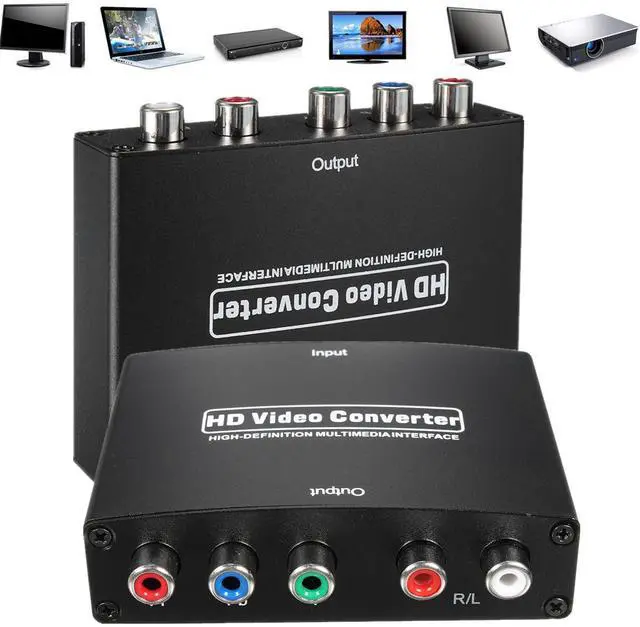 Main image of WRIARICH HDMI to RGB Component (YPbPr) Video +R/L Audio Adapter Converter HD TV HD Video Converter 2 Channel LPCM 1.65Gbps/165MHz US Plug