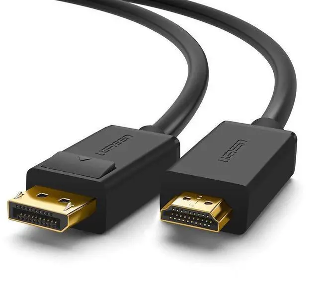 Main image of 4K UHD DP to HDMI Cable Male to Male Displayport to HDMI Video Cable DisplayPort to HDTV Monitor Cable Support Audio for HP EliteBook,HTC VIVE Virtual Reality System and DP Enabled Devices 10FT