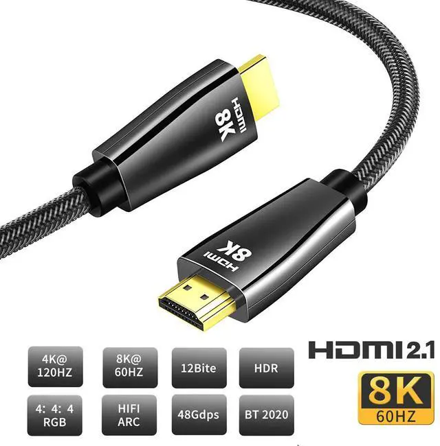 Main image of WRIARICH HDMI Cable (8K 60Hz, HDMI 2.1, HDCP 2.2, HDR, 48Gbps) with Braided Cord, 10 Feet