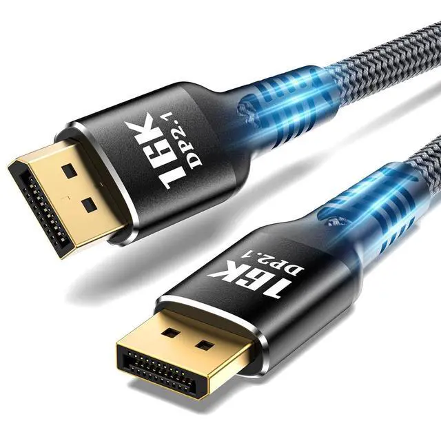 Main image of WRIARICH VESA Certified DisplayPort 2.1 Cable 16.5FT, 16K DP 2.1 Cable, Supports 80Gbps, 16K@60Hz, 8K@120Hz, 4K@240Hz / 165Hz, 2K@360Hz for Laptop, TV Gaming Monitor