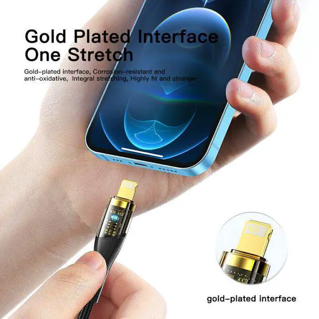 Alt view image 2 of 7 - WRIARICH USB C to Lightning Cable (2-Pack, 6.6ft), 29W 3A USB C Cable Transparent Shell, Type C Charger Cable Fast Charging for iPhone 11 12 14 Pro Max Mini Xs Xr X 8 iPad MacBook