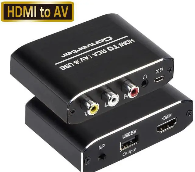 Main image of WRIARICH HDMI-Compatible to RCA AV/CVBS Composite Video AV Converter Adapter HDMI2AV with 3.5mm Aux Audio for TV VHS VCR DVD