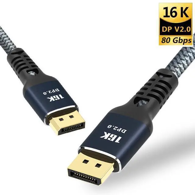 Main image of WRIARICH 16K DisplayPort 2.0 Cable - 10Feet | 80Gbps, 16K Resolution, Support 80Gbps, HDR, HDCP 2.2, FreeSync G-Sync, Braided Display Port for Gaming Monitor, Graphics, PC, and more