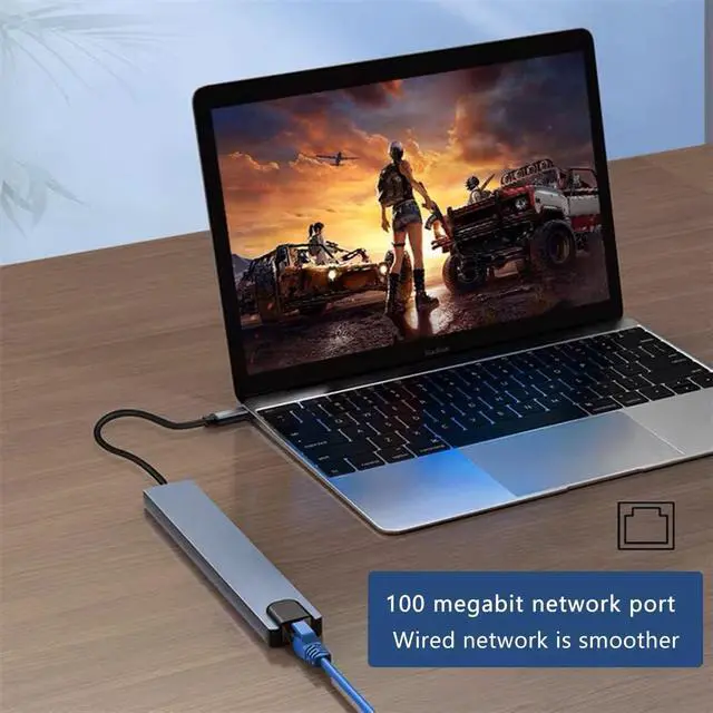 Alt view image 6 of 7 - WRIARICH 8 in 1 USB Hub USB C Hub, Expand Multiport USB Splitter with 4K HDMI, Ethernet, 100W Power Delivery, USB 3.0&2.0, TF/SD Card Reader for MacBook Pro Air, iPad Laptop, Phones and More Devices