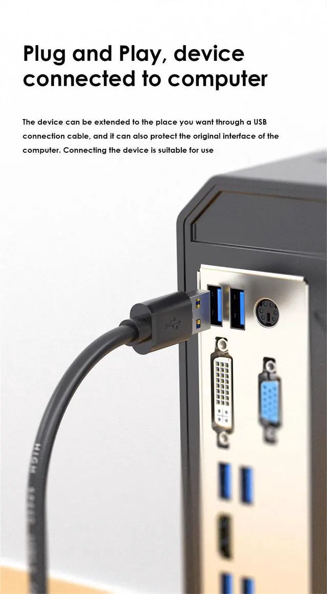 Alt view image 7 of 7 - WRIARICH USB 3.0 Extension cable Male to Male USB extender USB 3.0 cable extension Extender for Radiator Laptop fan Tv box (3 Pack,10FT)