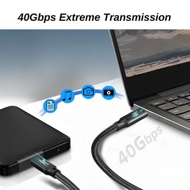 Alt view image 4 of 7 - WRIARICH USB4.0 USB C to USB C Cable, USB C 4.0 Gen3 Cable 5FT, USB-C Monitor Cable 8K, USB Type C Video Cable, 40Gbps 240W, for Mobile Phone, Notebook, MAC, SSD, Samsung,Switch