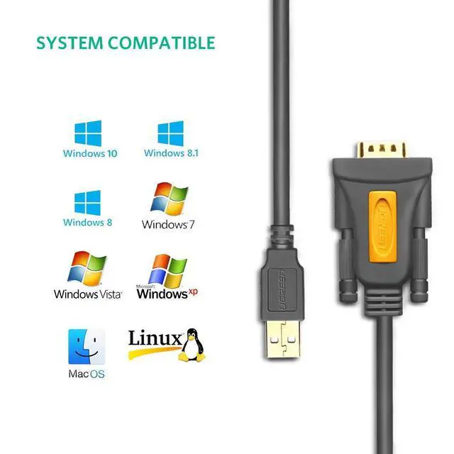 Alt view image 2 of 7 - WRIARICH USB to Serial Adapter, USB to RS-232 Male (9-pin) DB9 Serial Cable, Prolific Chipset, Windows 10/8.1/8/7, Mac OS X 10.6 Above, 10ft