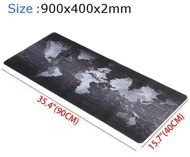 Main image of WRIARICH World Map Large Extended Gaming Mouse Pad Mat with Stitched Edges, Waterproof, Thick 2mm, Wide & Long Mousepad 35.5x15.8x0.08"