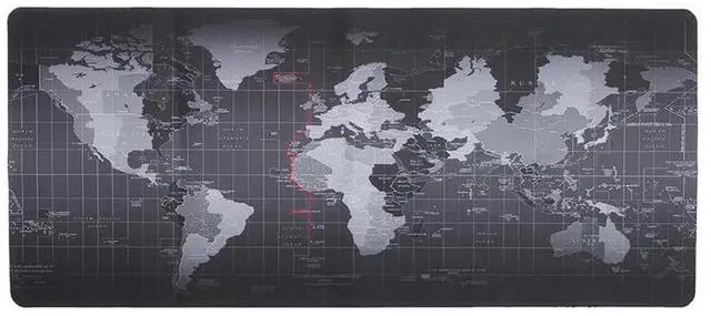 Alt view image 4 of 7 - WRIARICH World Map Large Extended Gaming Mouse Pad Mat with Stitched Edges, Waterproof, Thick 2mm, Wide & Long Mousepad 35.5x15.8x0.08"