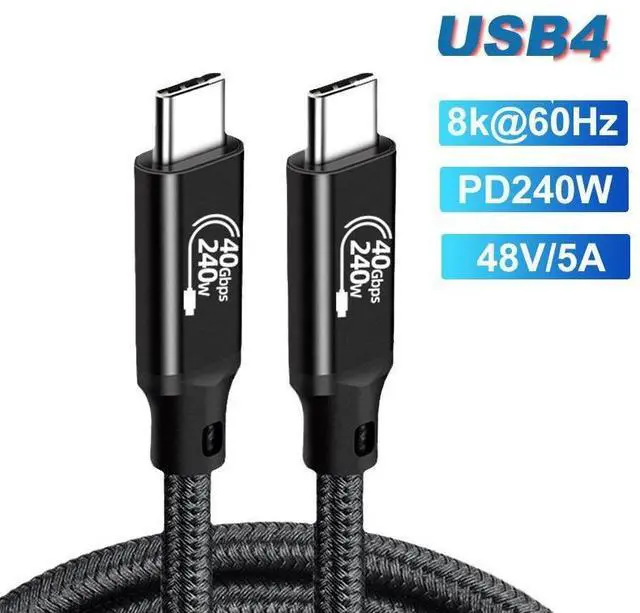 Main image of WRIARICH USB4 Cable 40Gbps USB C to USB C 5ft - Type C Braided Cable 240W Fast Charging, HD Display Cables Support 8K@60Hz/4K@60Hz - Dual C Cable for All Type C Devices and Thunderbolt 4/3