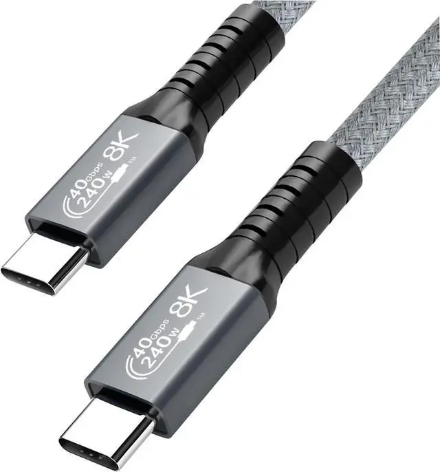 Main image of 40Gbps USB C to USB C Cable 48V/5A 240W Charging Support 8K 60Hz HD Display,USB4 Cable for Thunderbolt 4/3 Cable, Compatible with External SSD,eGpu,USB-C Docking Station,etc (Male to Male, 5FT)
