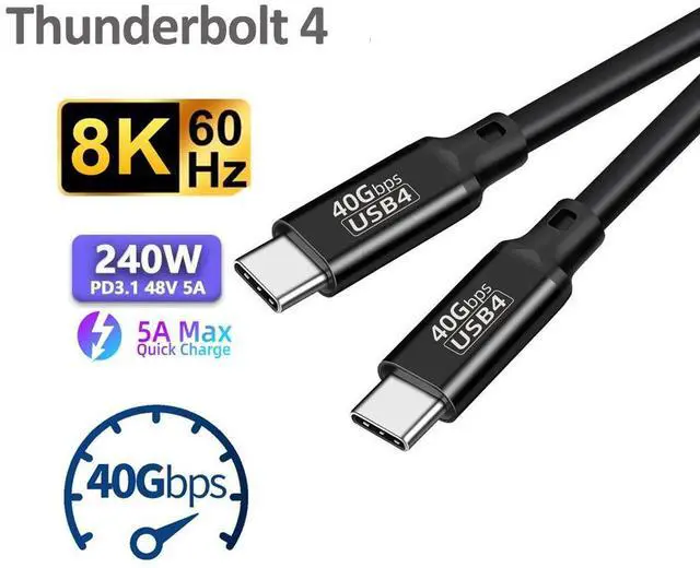 Main image of WRIARICH USB4 Short Cable 5FT, Supports Single 8K/Dual 4K@60Hz HD Display, 40 Gbps Data Transfer, 240W Charging USB C to Type-C Cable,Cpmpatible with SSD,Laptop, Hub, Docking, and all USB-C devices