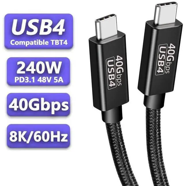 Main image of WRIARICH 5FT USB 4 Cable with 8K Video Output,Supports 40Gbps Data Transfer,240W USB C to USB C Charging Cable,Compatible with Thunderbolt 4 Monitor,Docking, Mobile Phone, Switch