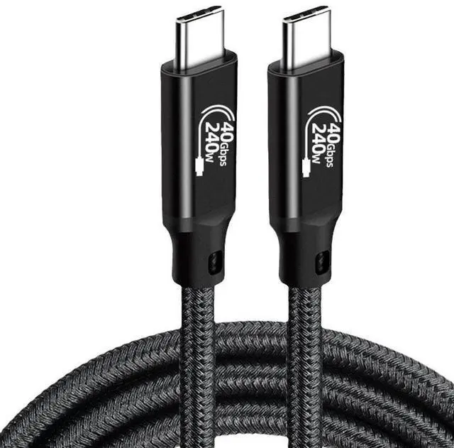 Main image of USB4 Short Braided Cable 5FT, Supports Single 8K/Dual 4K@60Hz HD Display, 40 Gbps Data Transfer, 240W Charging USB C to Type-C Cable,Cpmpatible with SSD,Laptop, Hub, Docking, and all USB-C devices