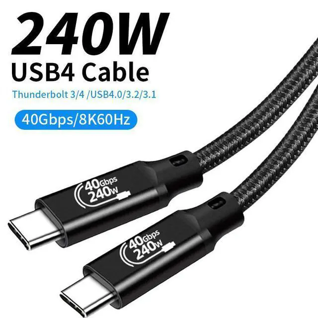 Main image of WRIARICH Thunderbolt 4 Cable 5ft Braided,USB4 Cable Support 40 GBS Data Transfer,8K Display,240W Power Charging,Compatible with Type-C devices,SSD,Hub,Docking,and More