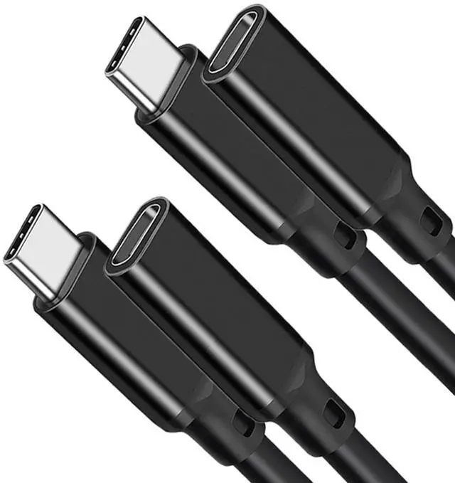 Main image of USB Type C Extension Cable 10FT 2Pack,USBC 3.1 Gen2 10Gbps 100w Female to Male Extended Adapter,Thunderbolt 3 Extender Cord Compatible for MacBook Pro,Surface,Quest Link and Mobile Phone,Dell XPS