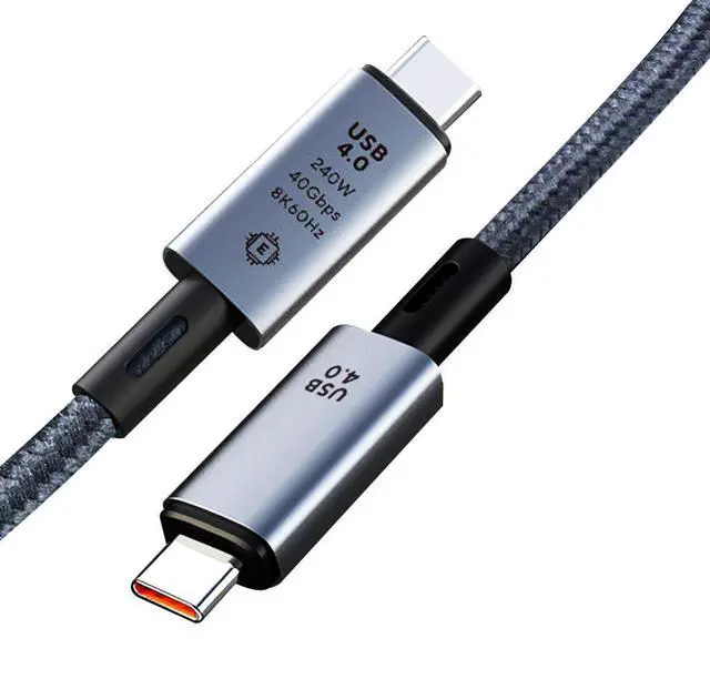 Main image of WRIARICH USB4 8K Cable M/M USB-C Compatible with TB 4 8K/5K 60Hz Video 40Gbps Data Transmissions Rate 48V 5A 240W Power Delivery Compatible with Laptop,Docking,Monitor and More - 4FT