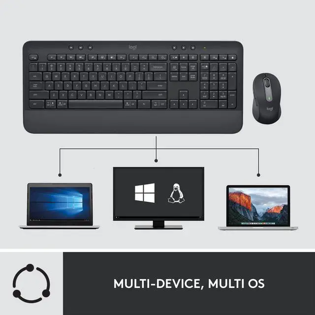 Alt view image 6 of 7 - Signature MK650 Combo for Business, Wireless Mouse and Keyboard, Logi Bolt, Bluetooth, SmartWheel, Globally Certified, Windows/Mac/Chrome/Linux - Graphite
