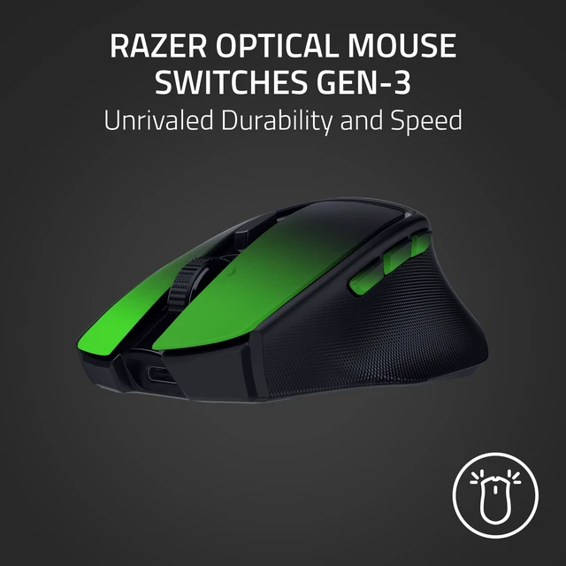 Alt view image 6 of 7 - Basilisk Mobile Portable Ergonomic Wireless Gaming Mouse, Black 10 Programmable Controls, HyperScroll, Optical Switches Gen-3, Long Battery Life, AI Prompt, 2.4 GHz, Bluetooth, USB C