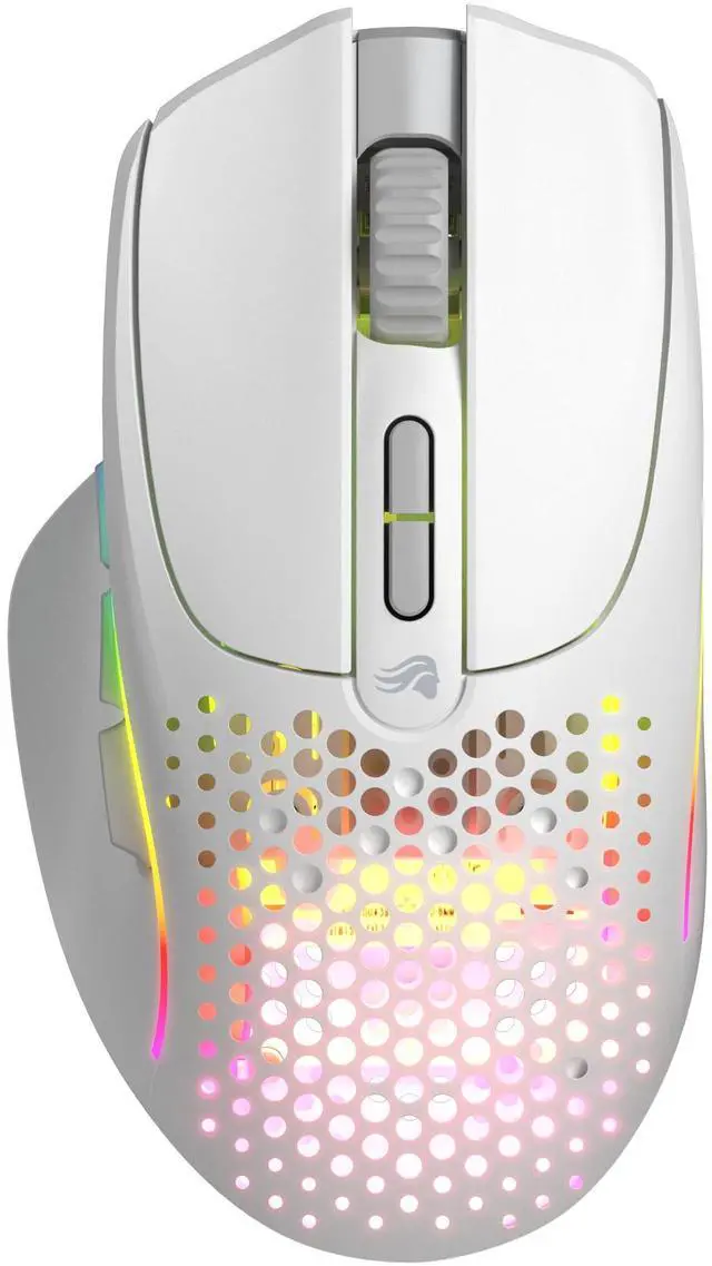 Alt view image 2 of 7 - Gaming Model I 2 Wireless Gaming Mouse - Hybrid 2.4Ghz & Bluetooth, 75g Superlight, 9 Buttons (2 Swappable), RGB, PTFE Feet, MMO/MOBA/FPS, Long Battery Life, Side Thumb Rest - White