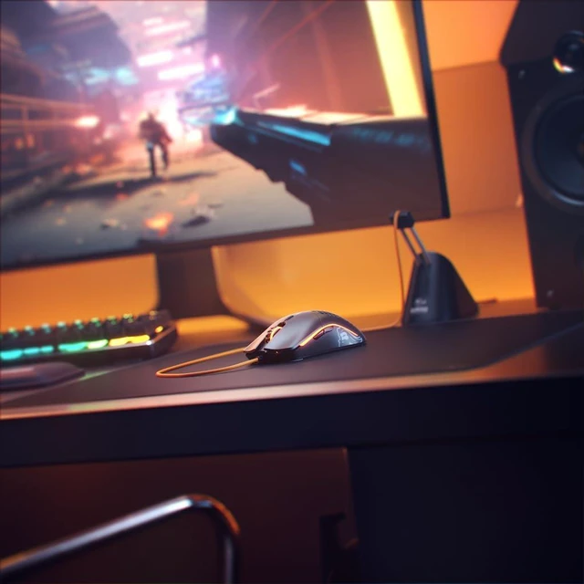 Alt view image 6 of 7 - Model O- (Minus) Compact Wired Gaming Mouse - 58g Superlight Honeycomb Design, RGB, Pixart 3360 Sensor, Ambidextrous, Omron Switches - Matte Black