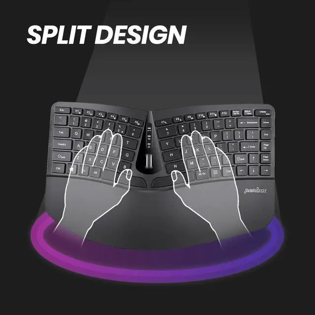 Alt view image 3 of 7 - PERIDUO-606A 3-in-1 Wireless Compact Ergonomic Keyboard, Vertical Mouse & Numeric Keypad Bundle - Tilt Wheel - Membrane Low Profile Keys