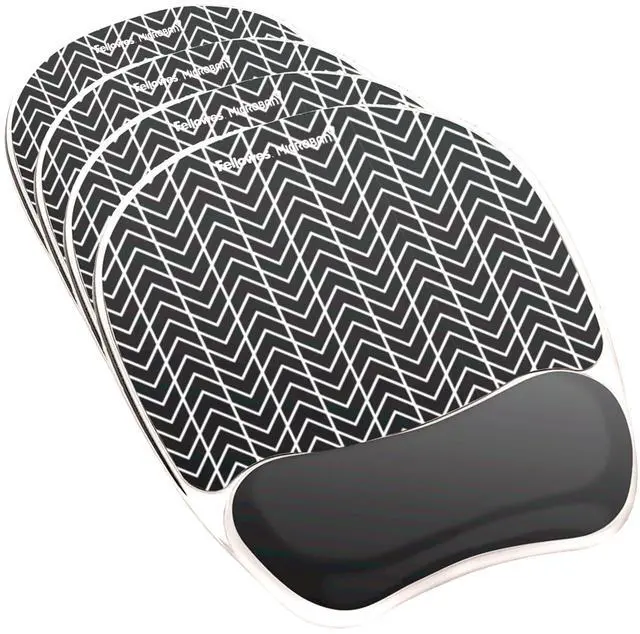 Main image of Photo Gel Mouse Pad Wrist Rest with MICROBAN - Black Chevron (9549901) (Pack of 4)