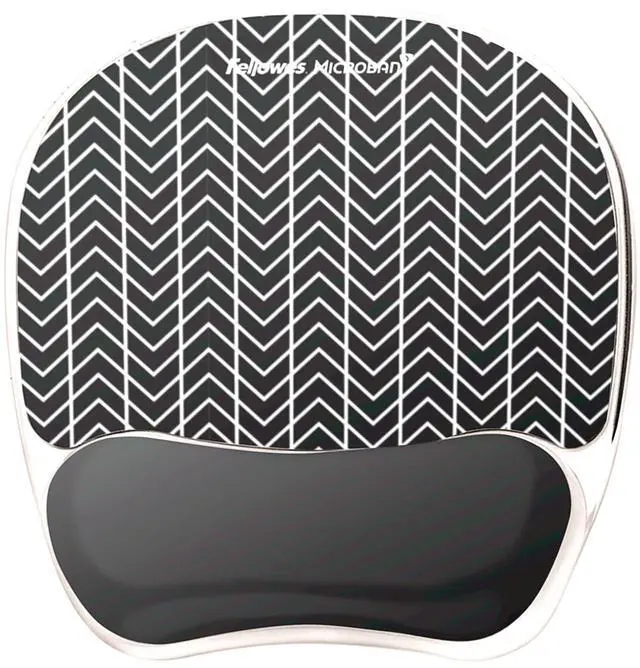 Alt view image 2 of 7 - Photo Gel Mouse Pad Wrist Rest with MICROBAN - Black Chevron (9549901) (Pack of 4)