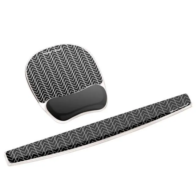 Alt view image 5 of 7 - Photo Gel Mouse Pad Wrist Rest with MICROBAN - Black Chevron (9549901) (Pack of 4)