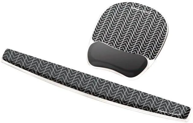 Alt view image 7 of 7 - Photo Gel Mouse Pad Wrist Rest with MICROBAN - Black Chevron (9549901) (Pack of 4)