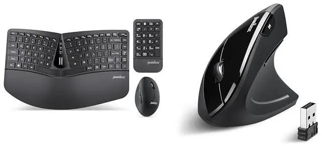 Main image of PERIDUO-606A 3-in-1 Wireless Compact Ergonomic Keyboard, Vertical Mouse & Numeric Keypad Bundle - Tilt Wheel - Membrane Low Profile Keys