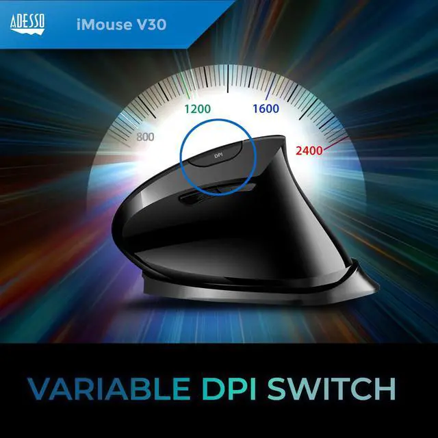 Alt view image 6 of 7 - iMouse V30 Wireless Adjustable Vertical Ergonomic Mouse with Customizable Angles and DPI Switch - Reduces Wrist Strain, 2.4GHz USB Receiver, Made in Taiwan, TAA-Compliant