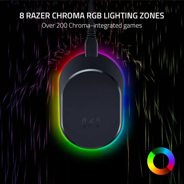 Alt view image 4 of 7 - Mouse Dock Pro with Wireless Charging Puck: Magnetic Wireless Charging - Integrated HyperPolling 8K Hz Transceiver - Anti-Slip Base - Chroma RGB Lighting - Classic Black