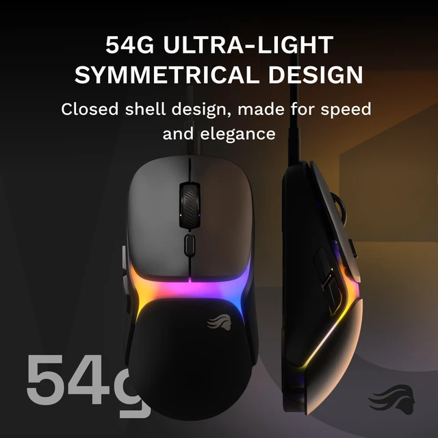 Alt view image 5 of 7 - Gaming Model O3 Wired Gaming Mouse - Ultralight 54g Weight, 130M Click Optical Switches, 30K DPI BAMF 3.0 Sensor, 750 IPS Tracking, 50G Acceleration, Supports All Grip Types - Black